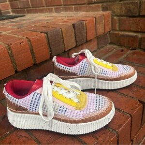 Willow multicolored knitted sneaker, featuring a chunky flatform sole